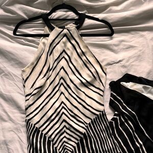 HALSTON HERITAGE Tall stripe summer dress